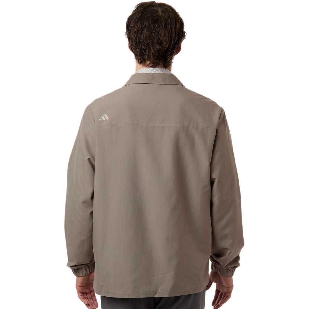 Adidas Men's Putty Beige Lifestyle Full-Zip Jacket