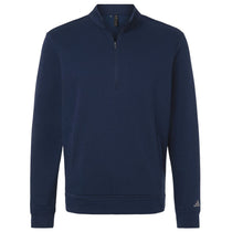 Adidas Men's Collegiate Navy Elevated Fleece Quarter-Zip Pullover