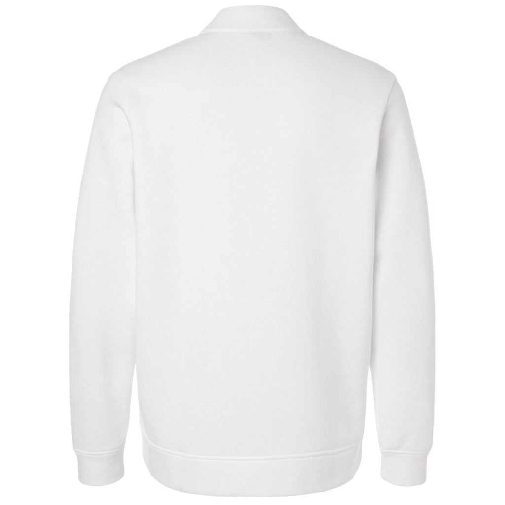 Adidas Men's Core White Elevated Fleece Quarter-Zip Pullover