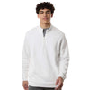 Adidas Men's Core White Elevated Fleece Quarter-Zip Pullover