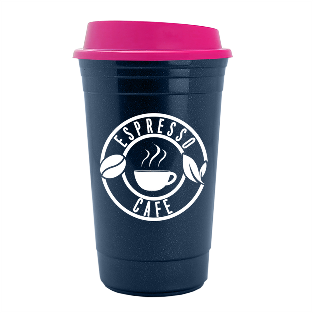 Garyline Metallic Navy Blue Traveler Insulated Cup - 16 oz.