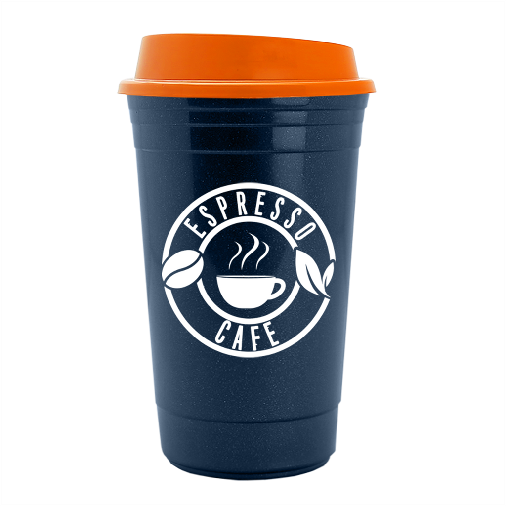 Garyline Metallic Navy Blue Traveler Insulated Cup - 16 oz.