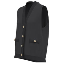 A. PUTNAM Women's Black Enza Washable Cashmere Vest