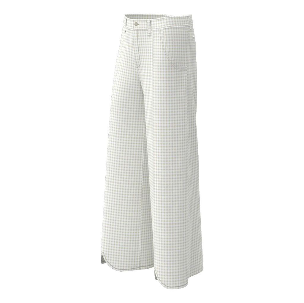 A. PUTNAM Women's Silver Birch Check Print Tulip Pants