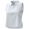 A. PUTNAM Women's Bright White Classic Sleeveless Cropped Polo