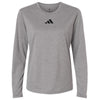 Adidas Women's Medium Grey Heather/Black Pregame Long Sleeve T-Shirt