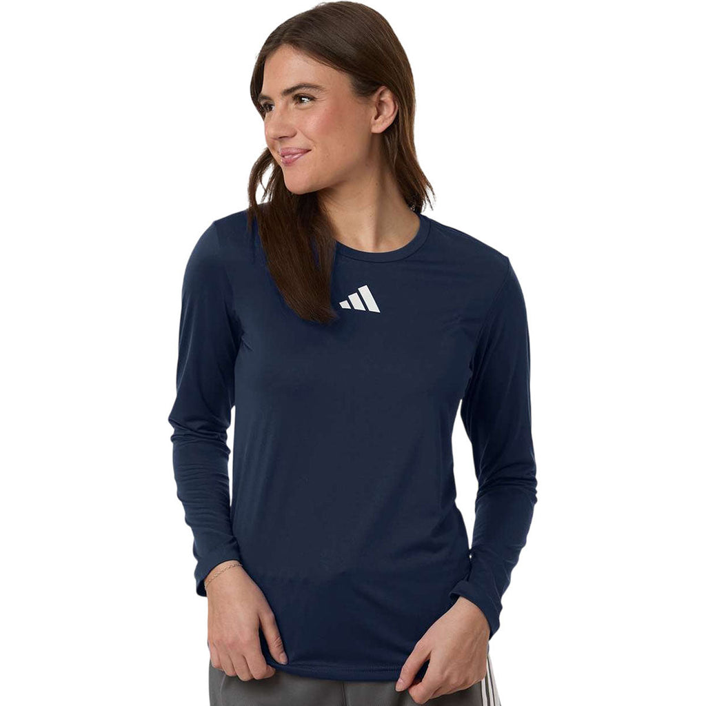 Adidas Women's Team Navy Blue/White Pregame Long Sleeve T-Shirt