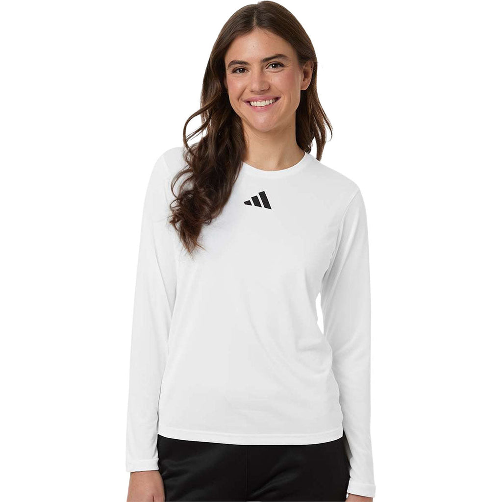 Adidas Women's White/Black Pregame Long Sleeve T-Shirt