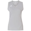 Adidas Women's Team Light Grey/White Quickset V-Neck Sleeveless Jersey