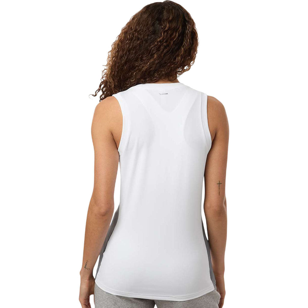 Adidas Women's White Quickset V-Neck Sleeveless Jersey