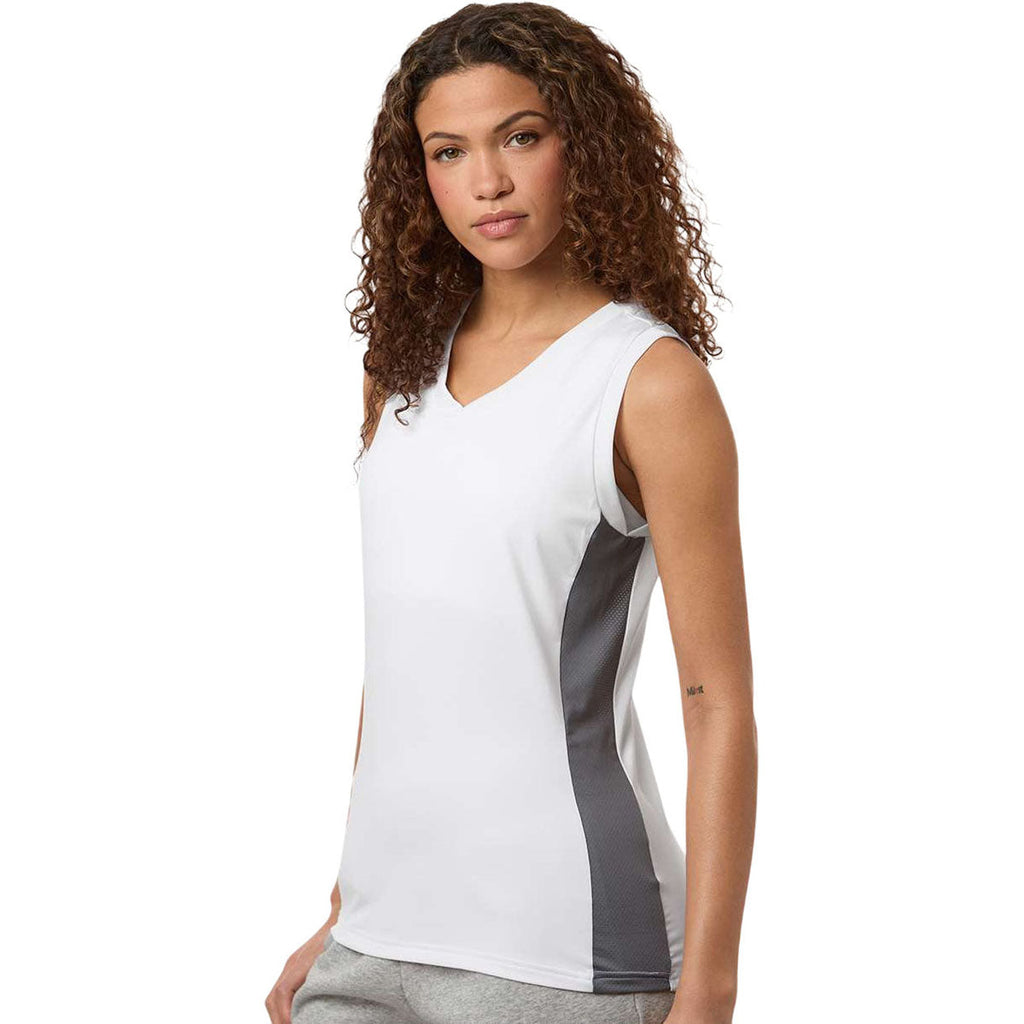 Adidas Women's White Quickset V-Neck Sleeveless Jersey