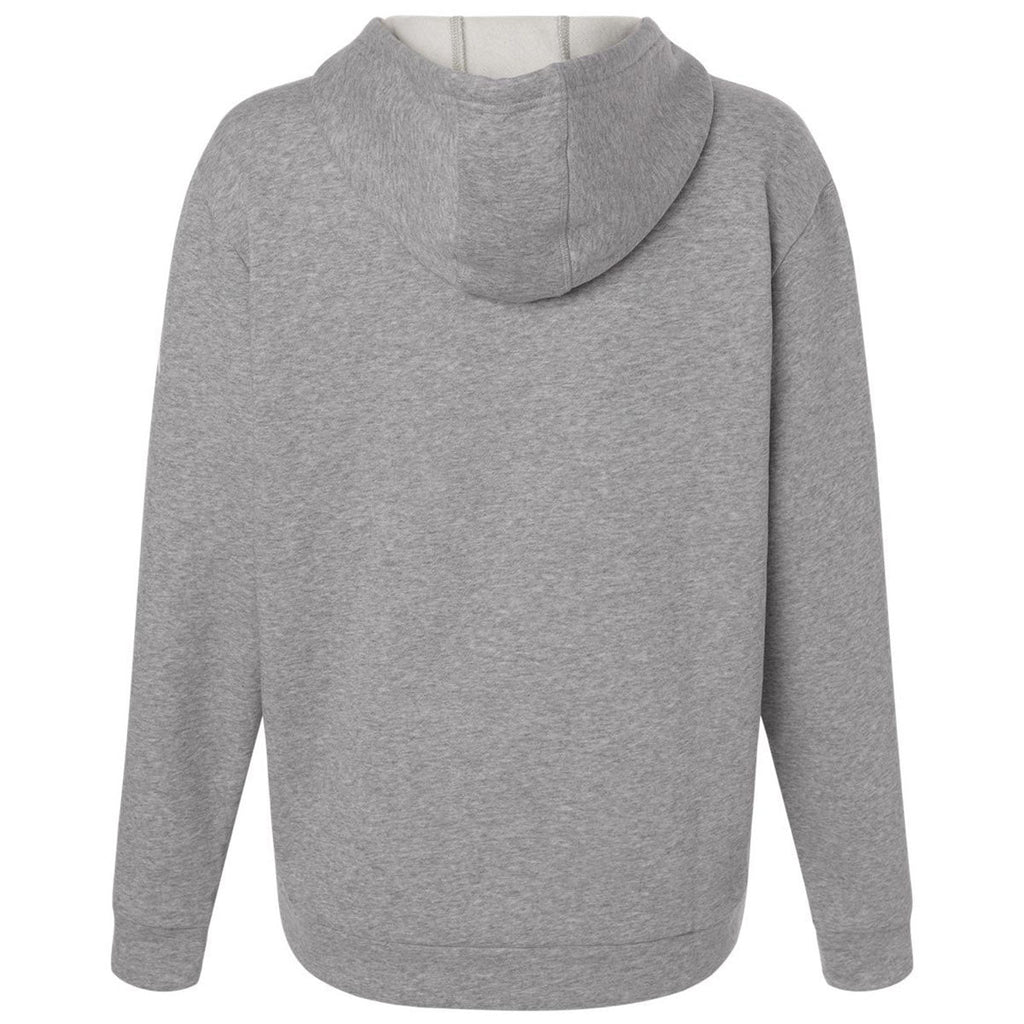 Adidas Women's Medium Grey Heather/White Fleece Hooded Sweatshirt