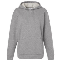 Adidas Women's Medium Grey Heather/White Fleece Hooded Sweatshirt