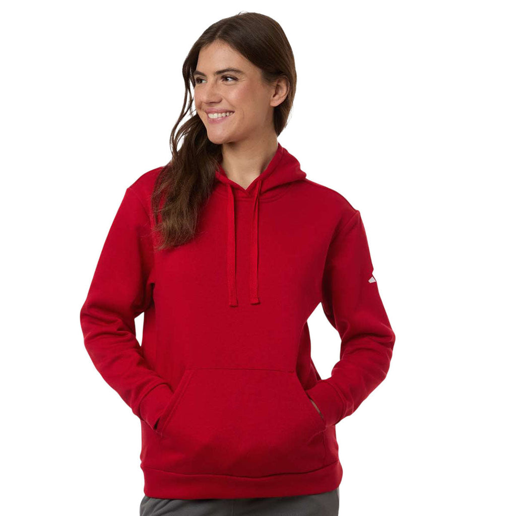Adidas Women's Team Power Red/White Fleece Hooded Sweatshirt