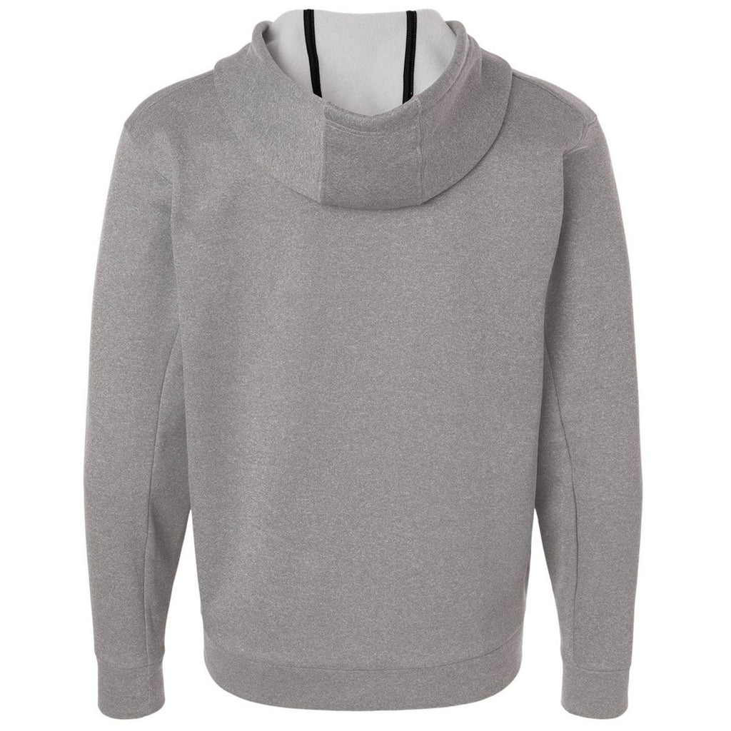 Adidas Men's Medium Grey Heather Game & Go Fleece Full-Zip Hooded Sweatshirt
