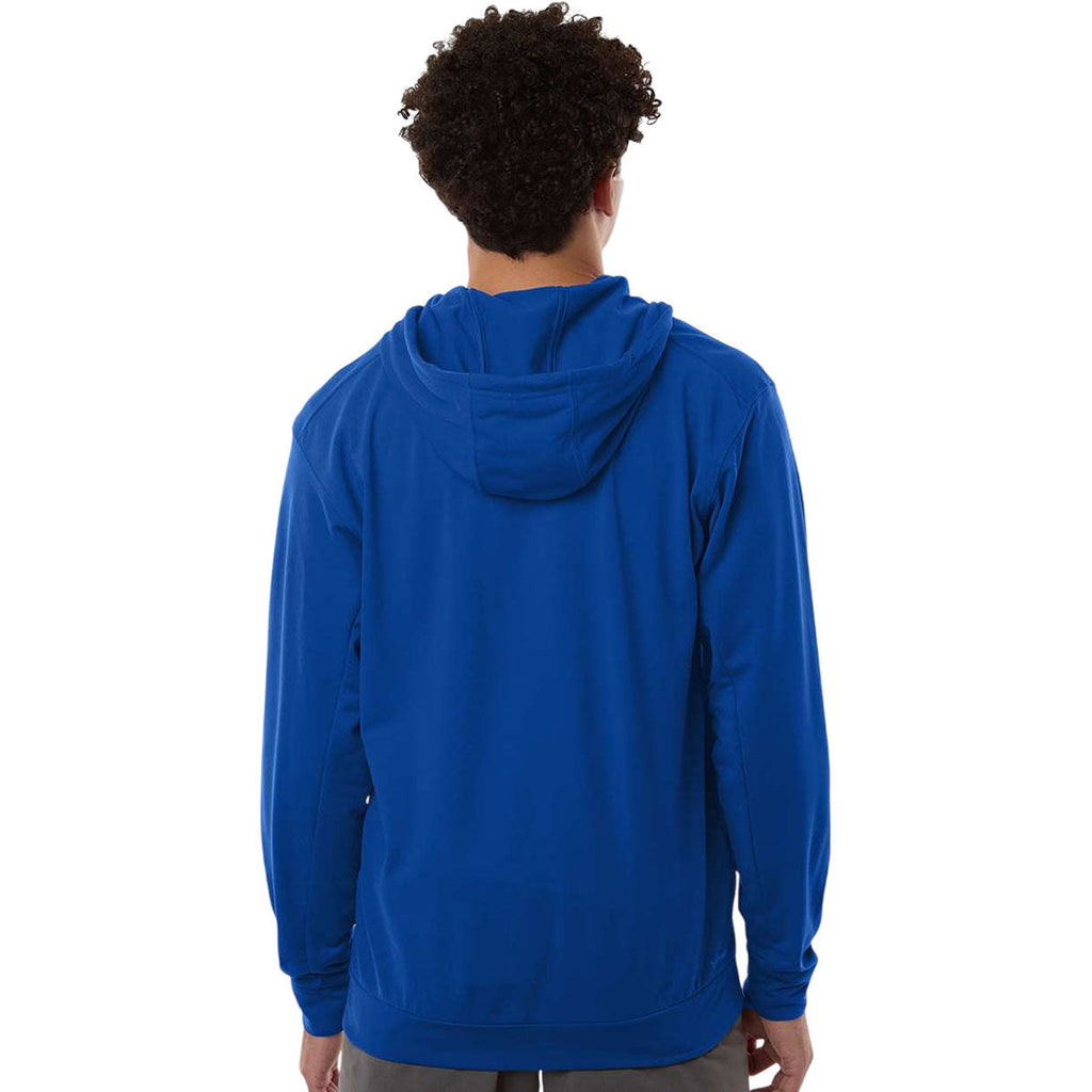 Adidas Men's Team Royal Blue Game & Go Fleece Full-Zip Hooded Sweatshirt