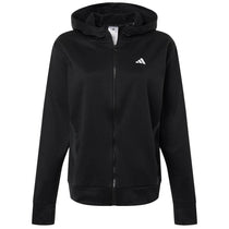 Adidas Women's Black/White Game & Go Fleece Full-Zip Hooded Sweatshirt