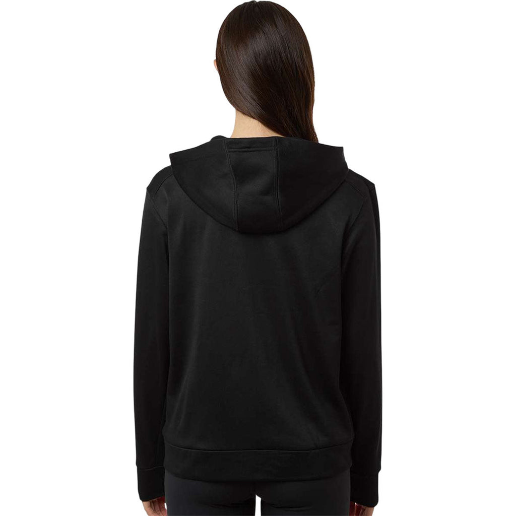 Adidas Women's Black/White Game & Go Fleece Full-Zip Hooded Sweatshirt