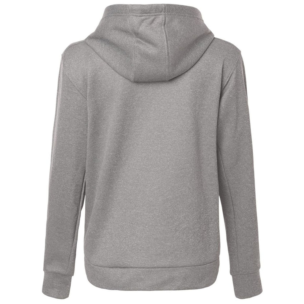 Adidas Women's Medium Grey Heather/Black Game & Go Fleece Full-Zip Hooded Sweatshirt