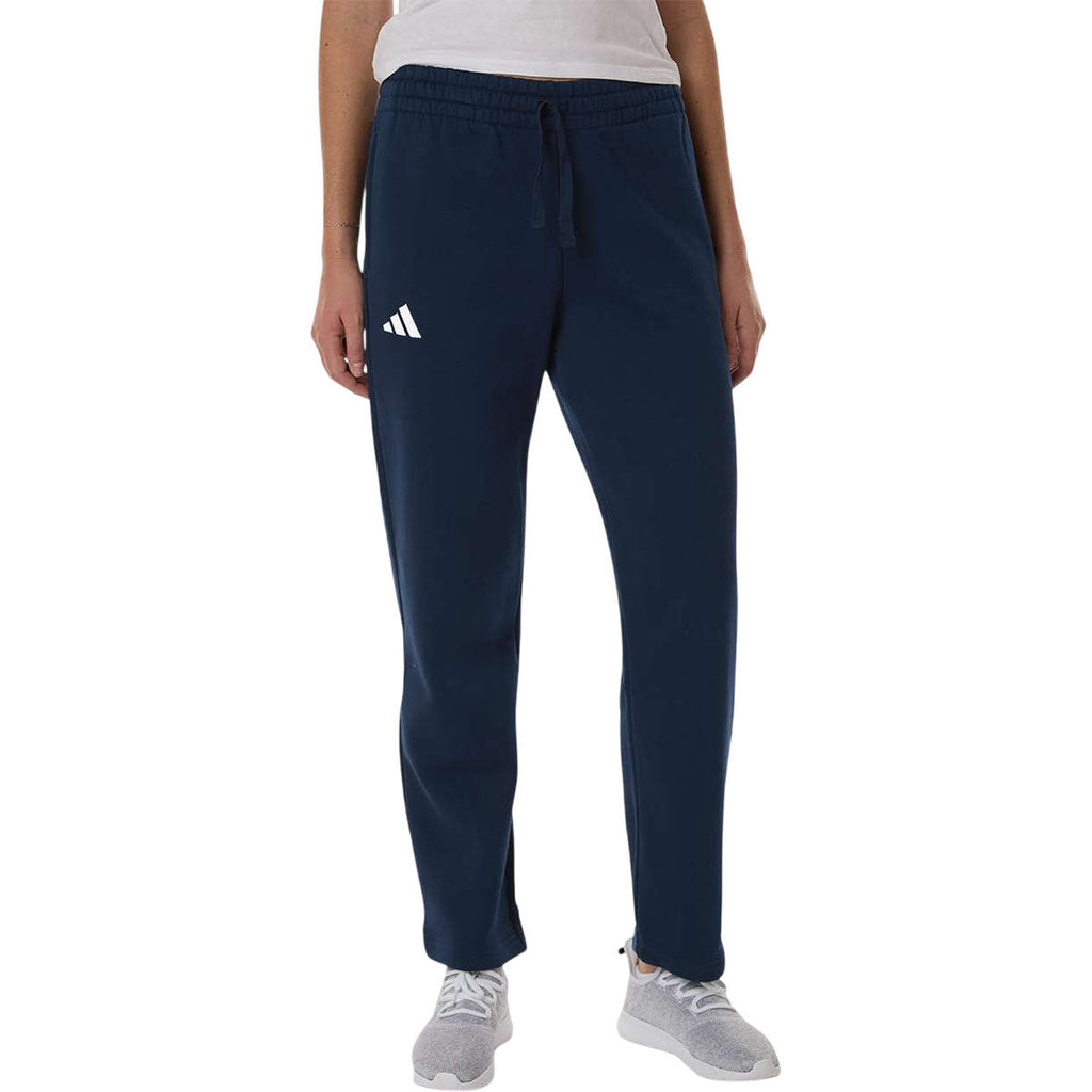 Adidas Women's Team Navy Blue/White Fleece Sweatpants