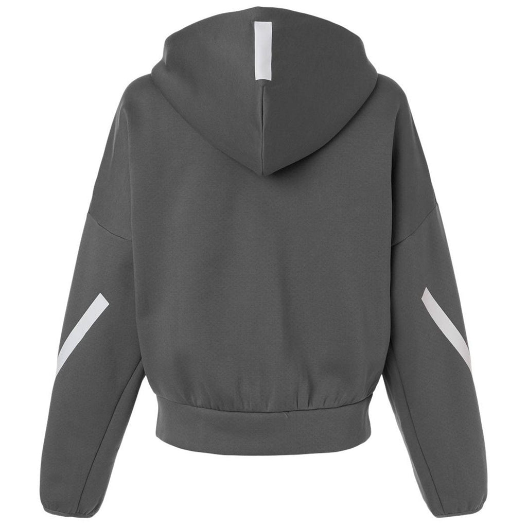Adidas Women's Team Grey Four/White Z.N.E Full-Zip Hooded Sweatshirt