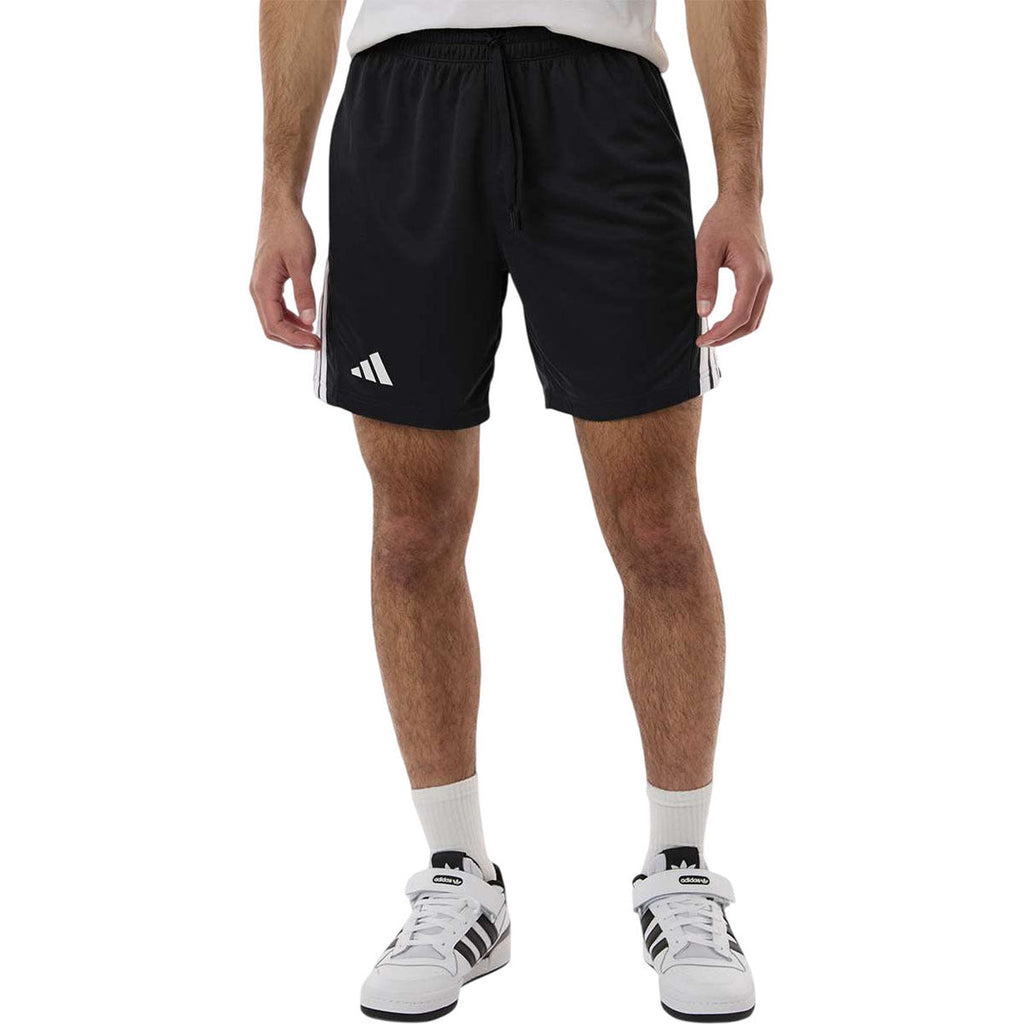 Adidas Men's Black/White 3-Stripes 7" Shorts