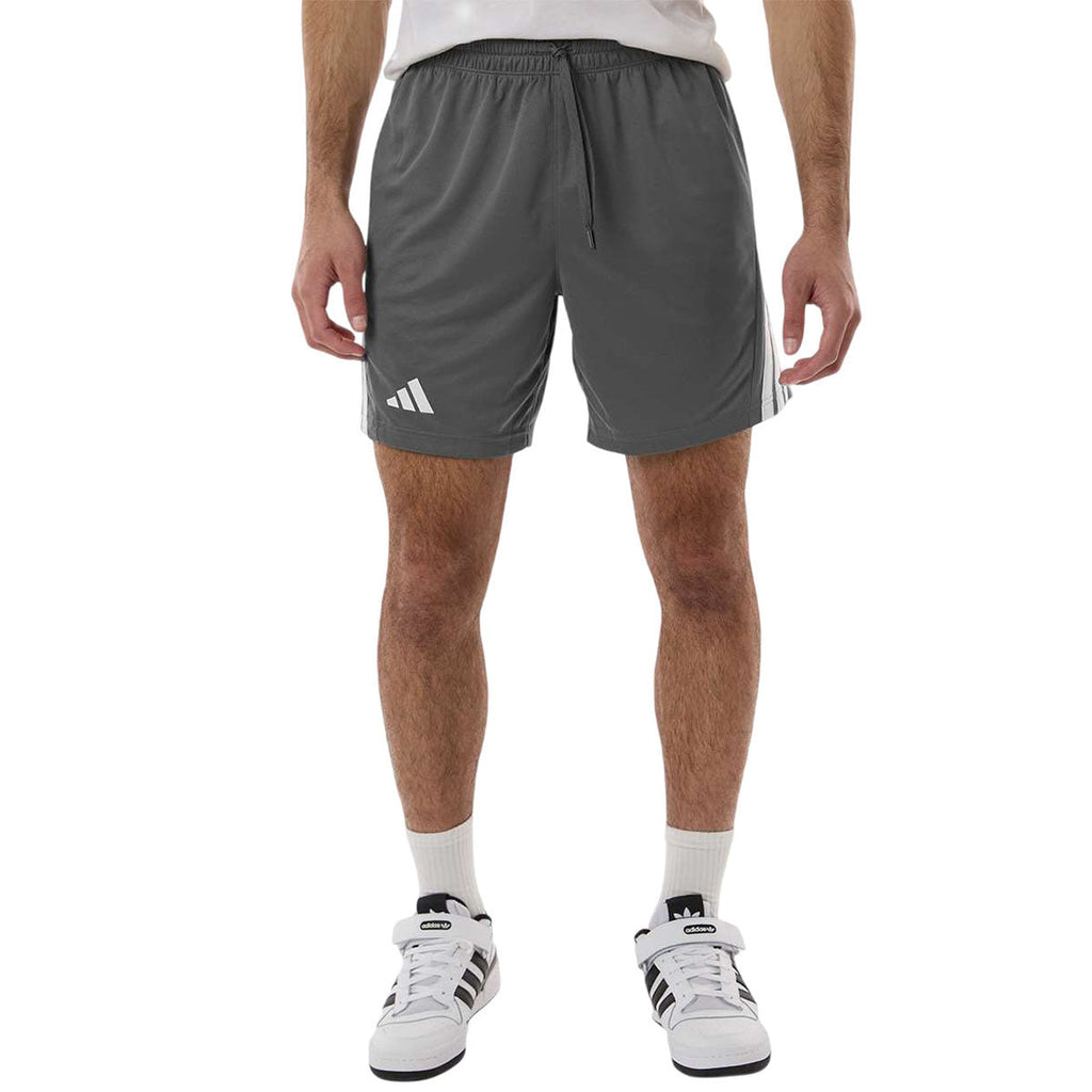 Adidas Men's Team Grey Four/White 3-Stripes 7" Shorts