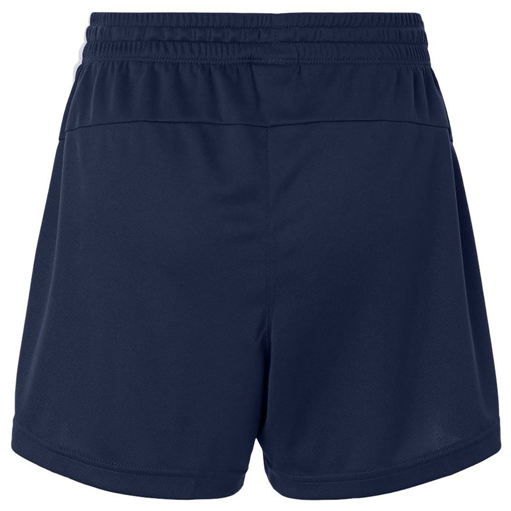 Adidas Women's Team Navy Blue/White 3-Stripes 3" Shorts