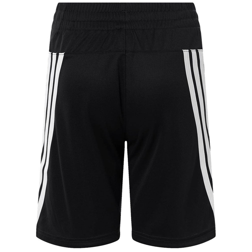 Adidas Youth Black/White 3-Stripes 7" Shorts