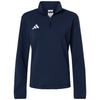 adidas Women's Team Navy Blue/White 3-Stripes Quarter-Zip Pullover