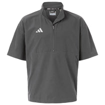 Adidas Men's Team Grey Four/ White Short Sleeve Quarter-Zip Pullover