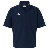 Adidas Men's Team Navy Blue/ White Short Sleeve Quarter-Zip Pullover