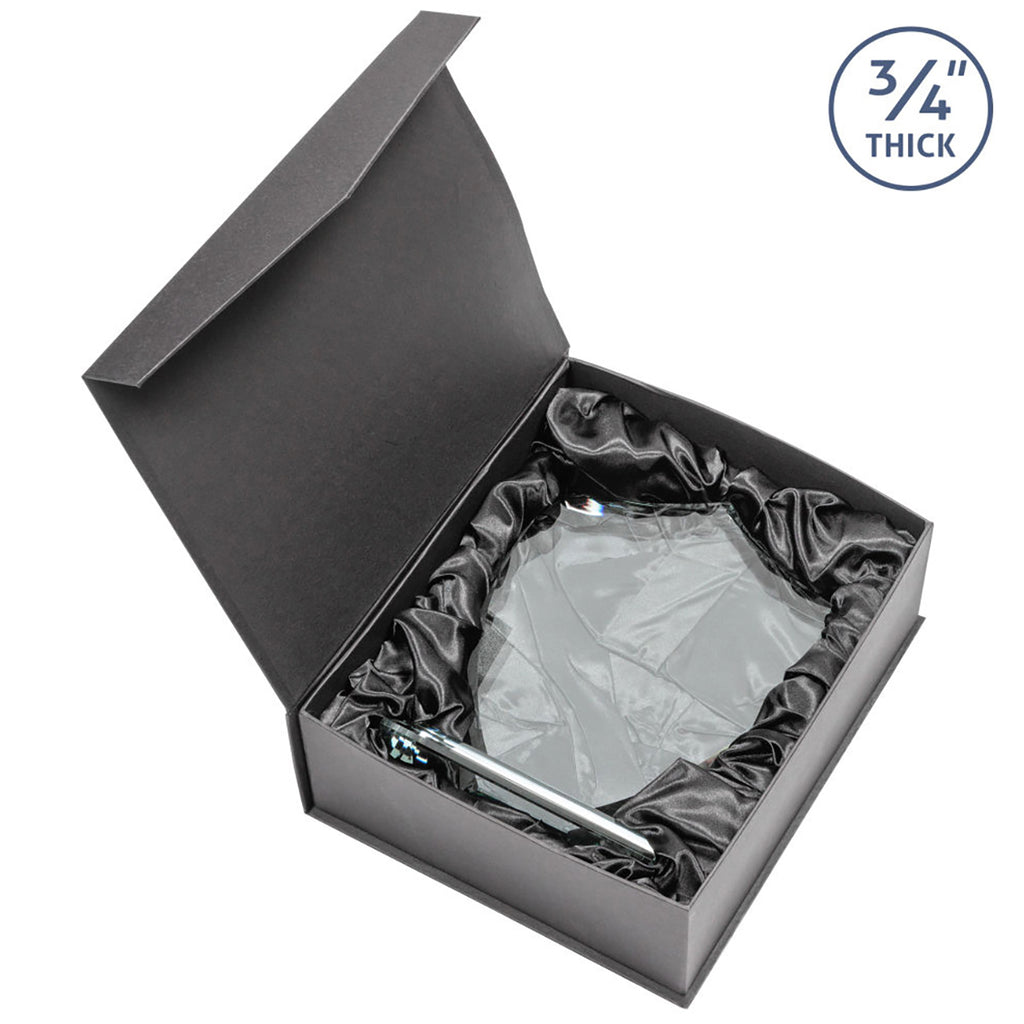 St. Regis Clear Scudo Shield Award 6.25" x 7.75" x 3" with Standard Base - Laser Engraved