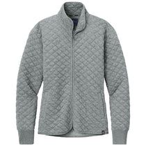 Brooks Brothers Women's Light Shadow Grey Heather Diamond Quilt Full-Zip