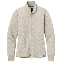 Brooks Brothers Women's Oatmeal Heather Diamond Quilt Full-Zip