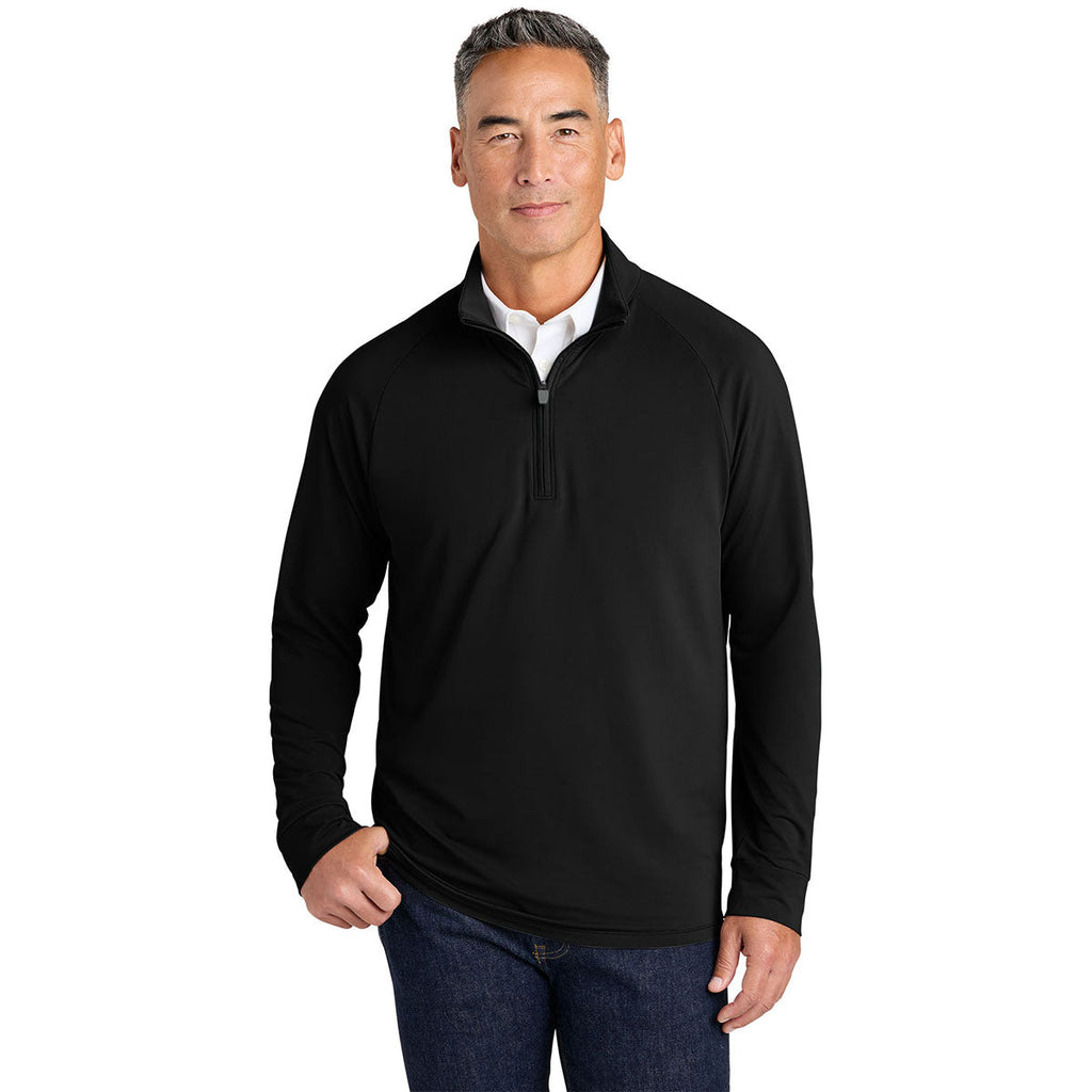 Brooks Brothers Men's Deep Black Luxe Performance 1/4-Zip