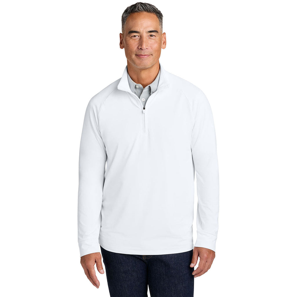Brooks Brothers Men's White Luxe Performance 1/4-Zip