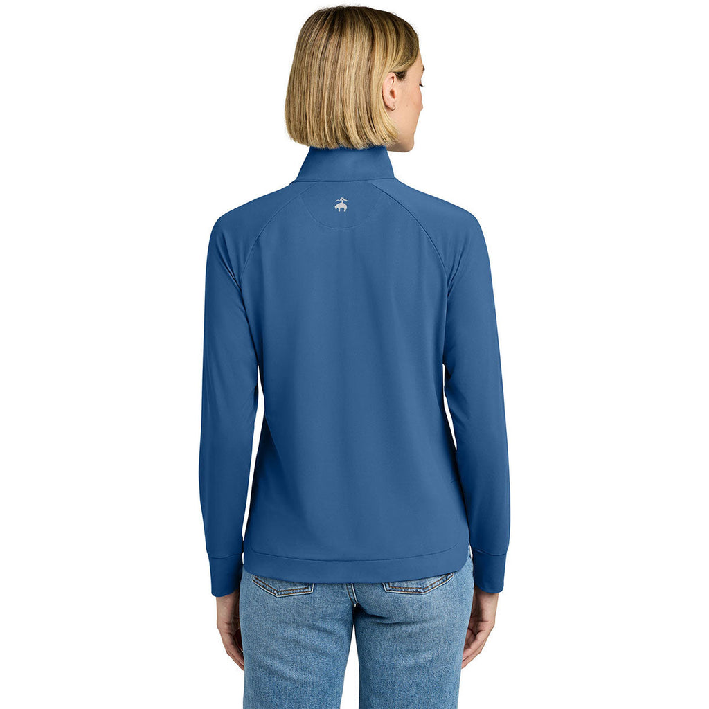 Brooks Brothers Women's Charter Blue Luxe Performance 1/4-Zip