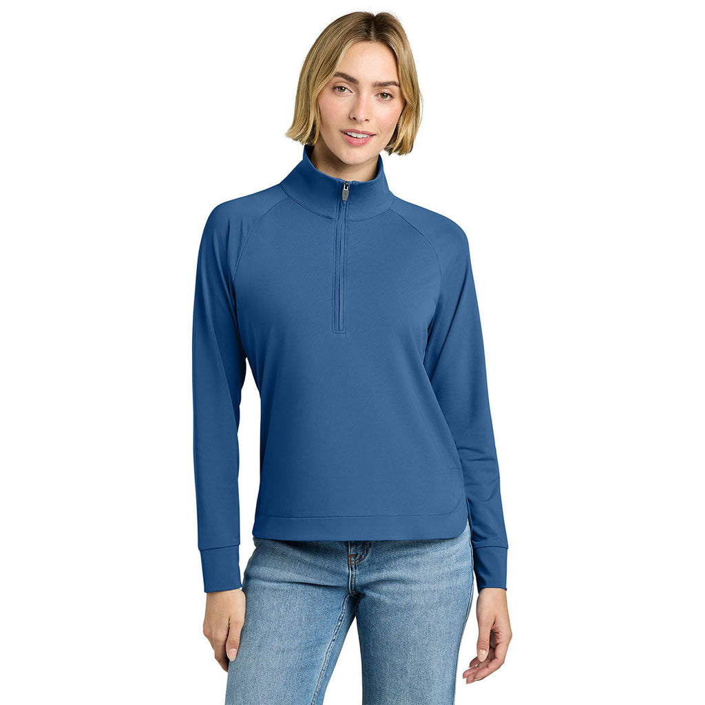 Brooks Brothers Women's Charter Blue Luxe Performance 1/4-Zip