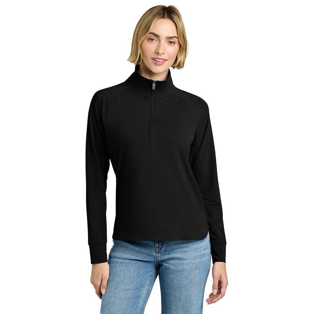 Brooks Brothers Women's Deep Black Luxe Performance 1/4-Zip