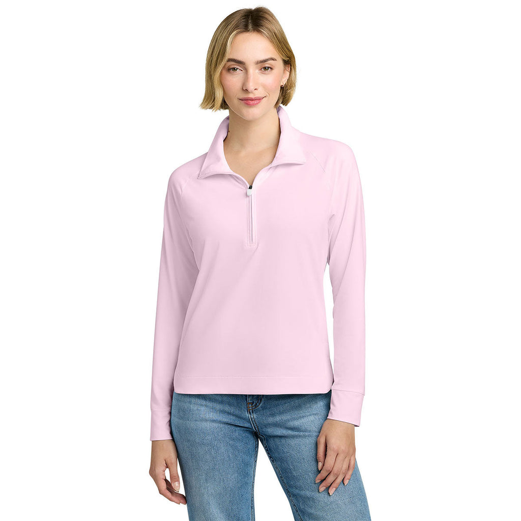 Brooks Brothers Women's Pearl Pink Luxe Performance 1/4-Zip