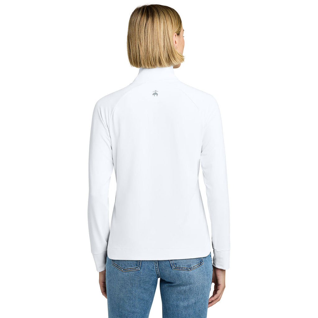 Brooks Brothers Women's White Luxe Performance 1/4-Zip