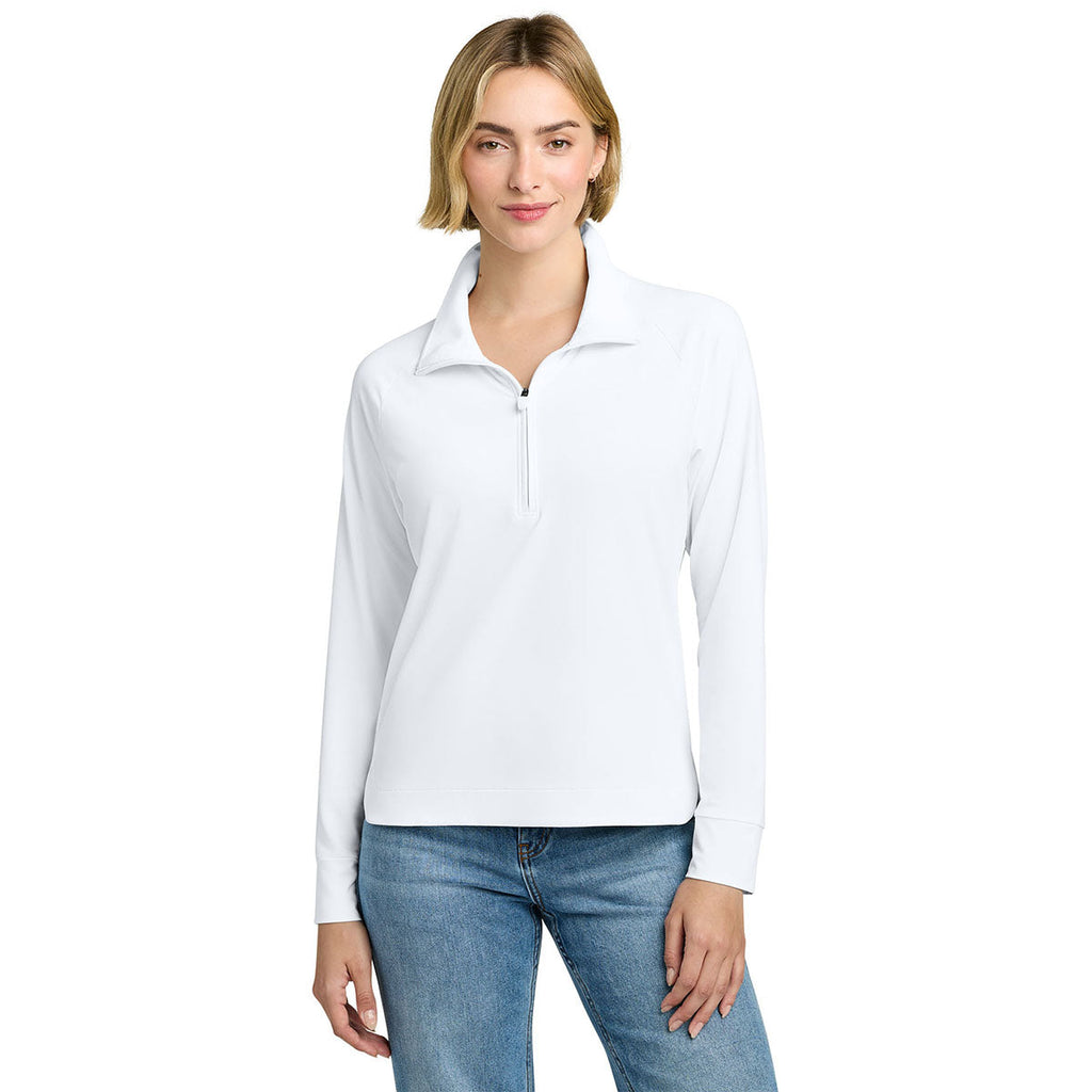 Brooks Brothers Women's White Luxe Performance 1/4-Zip