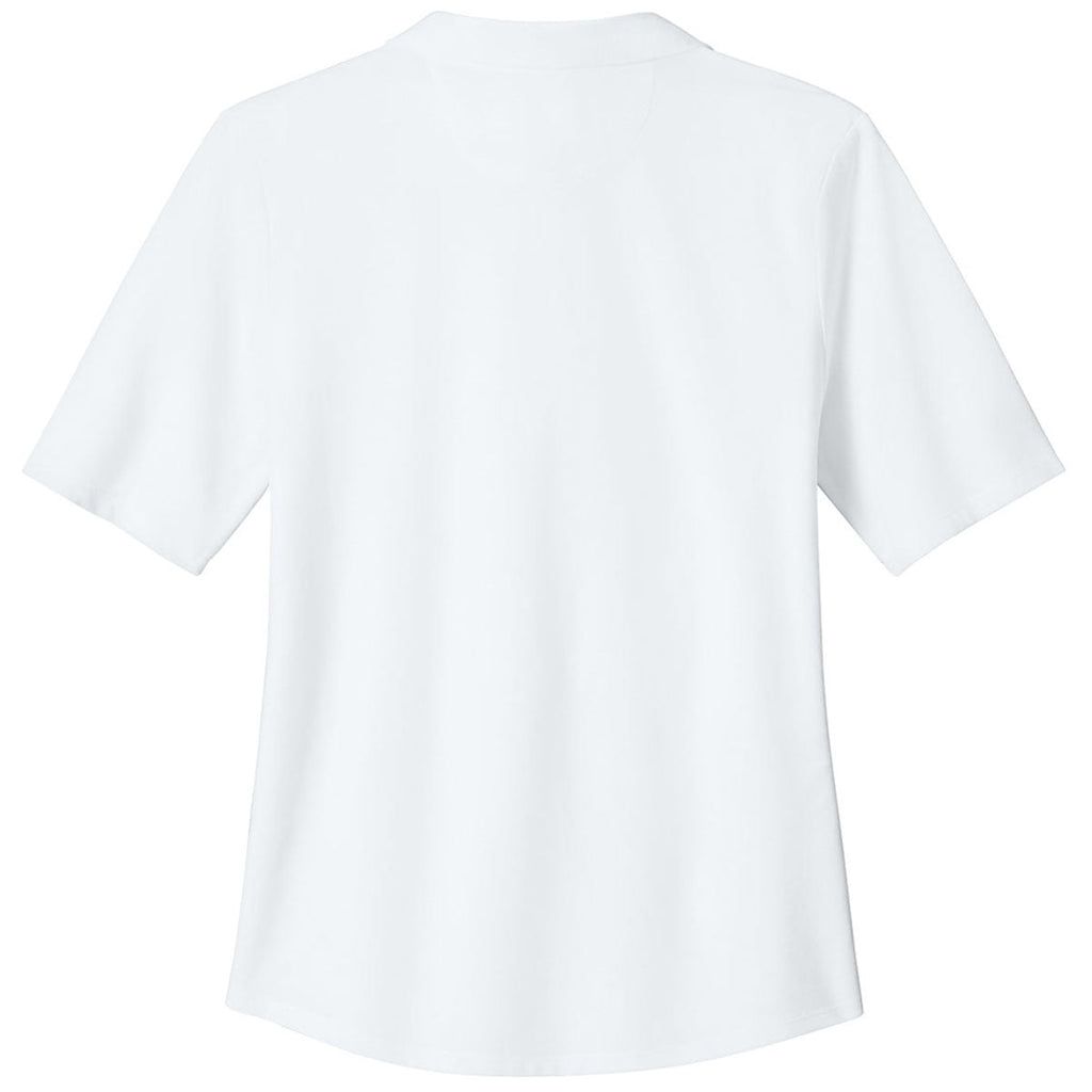 Brooks Brothers Women's White Pinpoint Pique Polo