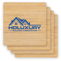 Beacon Bamboo Square Bamboo 4 Pc. Coaster Set In Box