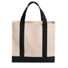 Port Authority Unisex Natural/Deep Black Cotton Canvas Two-Tone Tote