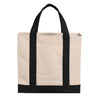 Port Authority Unisex Natural/Deep Black Cotton Canvas Two-Tone Tote