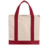 Port Authority Unisex Natural/Deep Red Cotton Canvas Two-Tone Tote