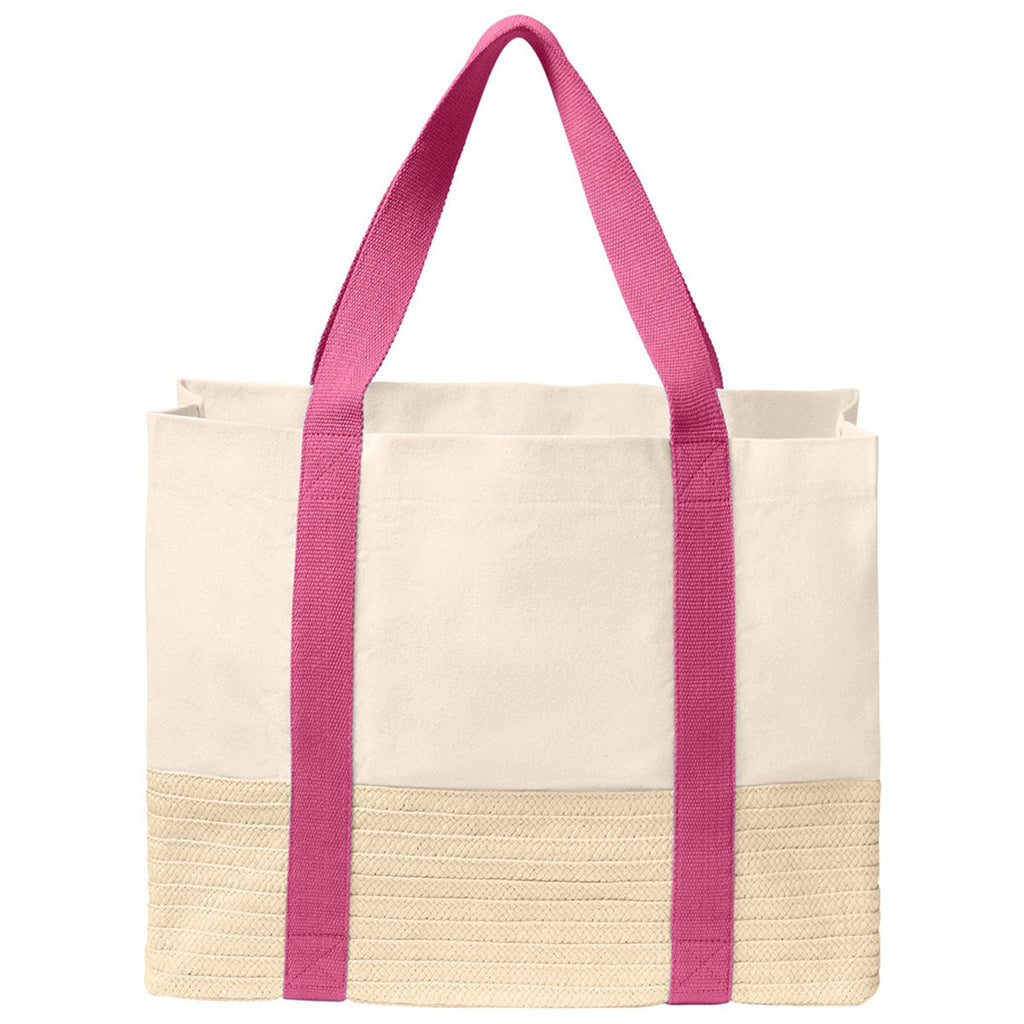 Port Authority Awareness Pink Straw Market Tote