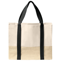 Port Authority Deep Black Straw Market Tote